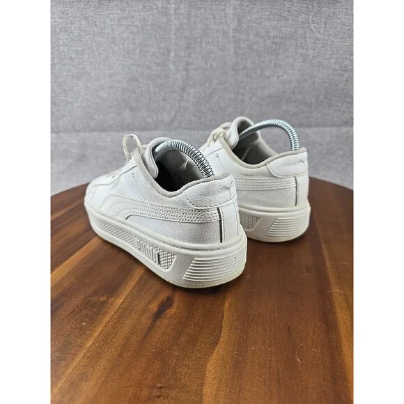 PUMA Smash Platform v3 White Silver Sneakers‎ Women’s US 7.5 EU 38 Casual Shoes - Picture 7 of 14